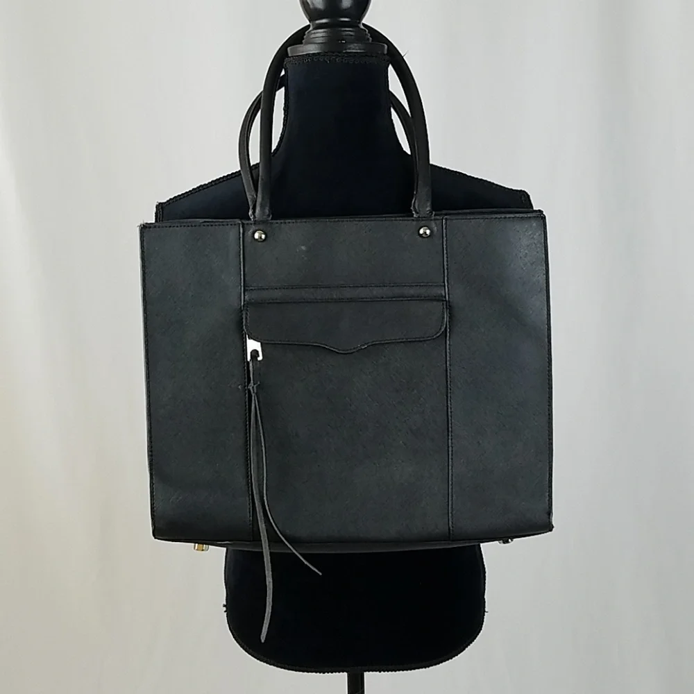 Rebecca Minkoff black large square leather bag